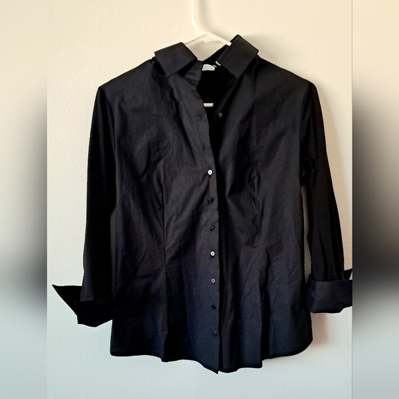 Anne Fontaine Elegant Black button down Top NEW WITH TAGS - Picture 2 of 4